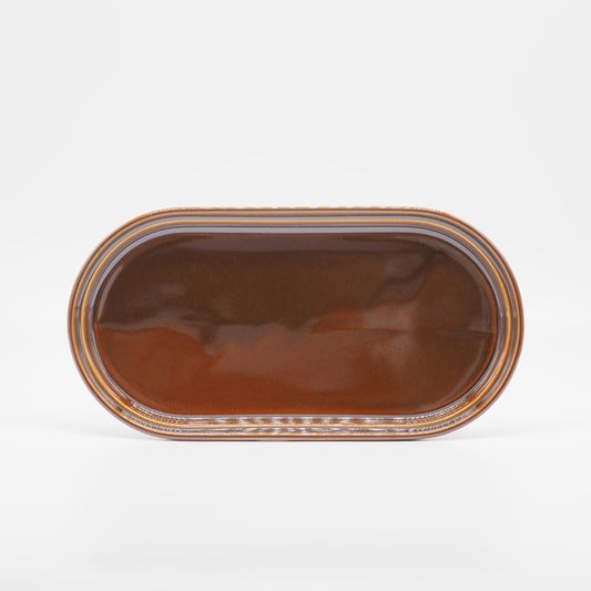 Brown Oval Plate by Smith