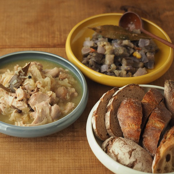 Blue Plate | Bread, Rice, and...