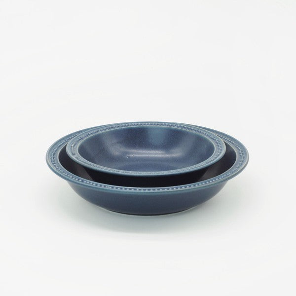 Navy Round Bowl | Rim Dots