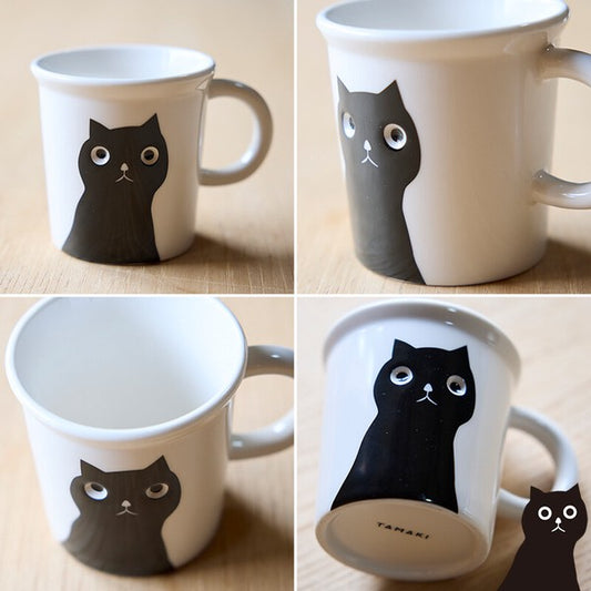 Black Cat Peeping Mug